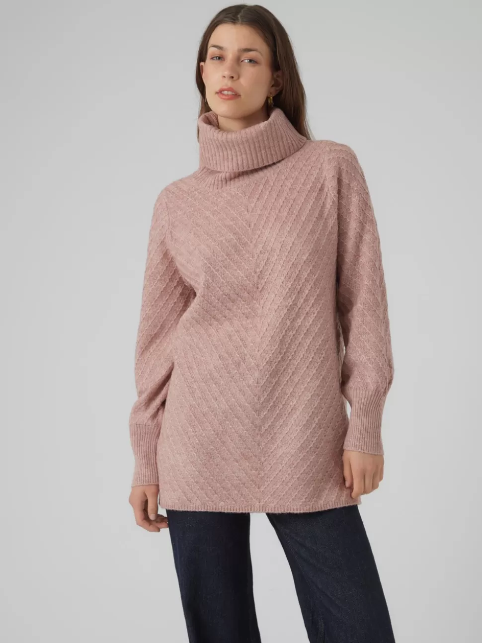 Stickat | Basics^VERO MODA VMANJASTINNA Pullover Woodrose