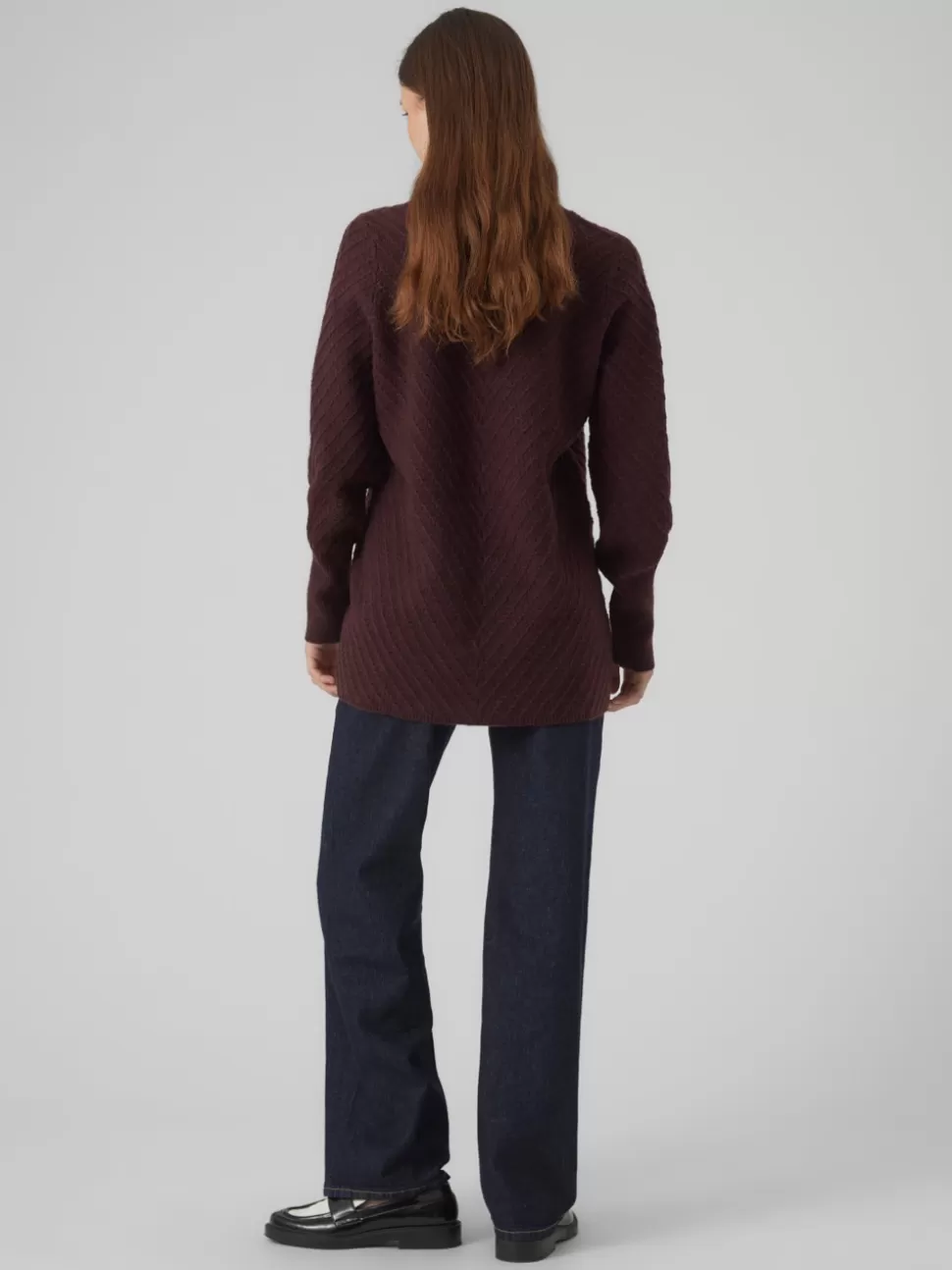 Stickat^VERO MODA VMANJASTINNA Pullover Winetasting