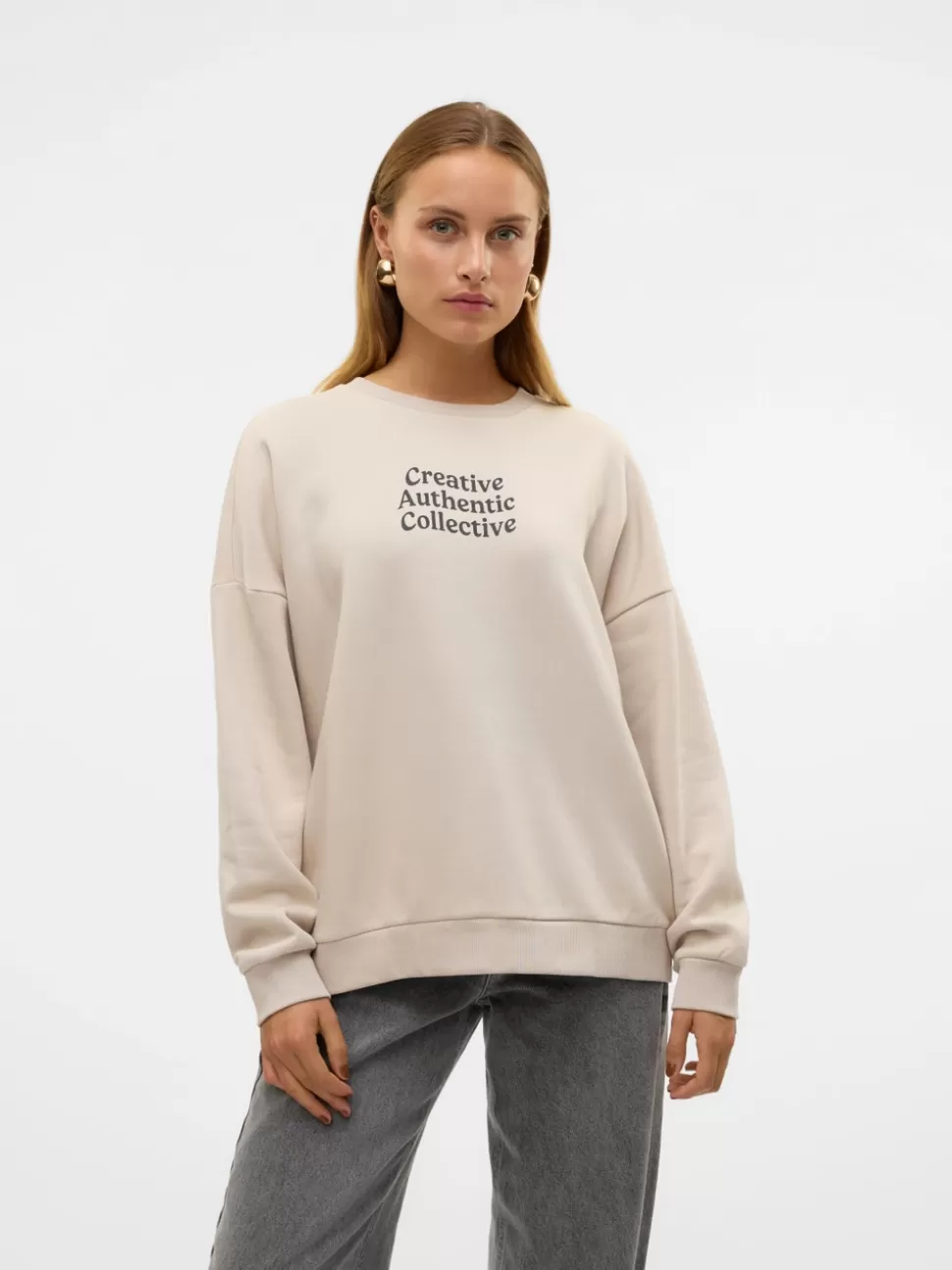 Sweatshirts | Hemmakläder^VERO MODA VMANTRY Sweatshirt Pumice Stone