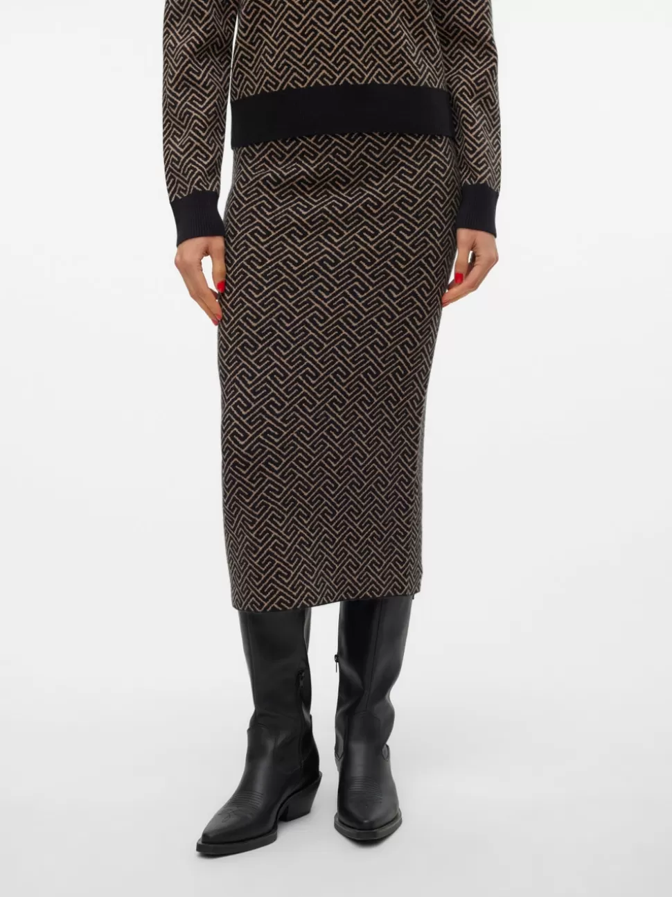 Kjolar^VERO MODA VMARIA Hög Midja Lång Kjol Black