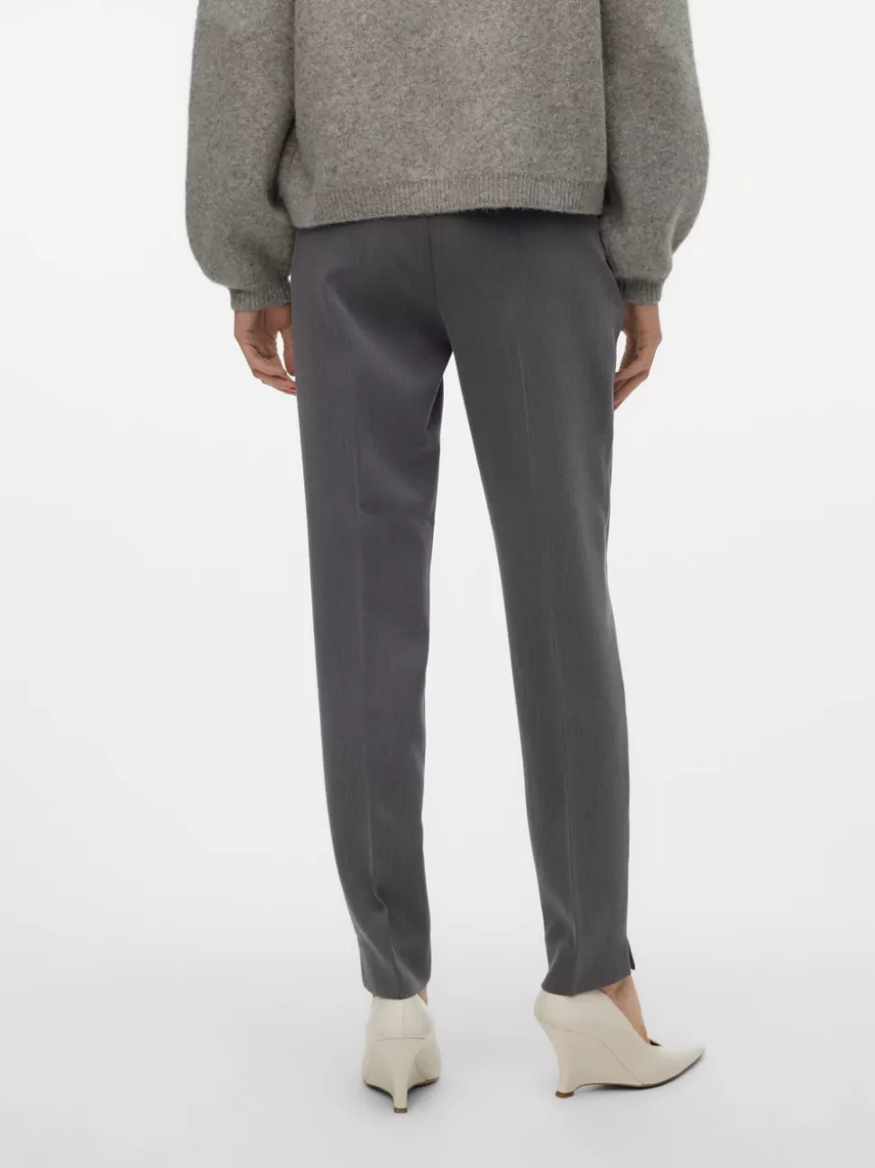 Byxor^VERO MODA VMBEATE Hög Midja Byxor Medium Grey Melange