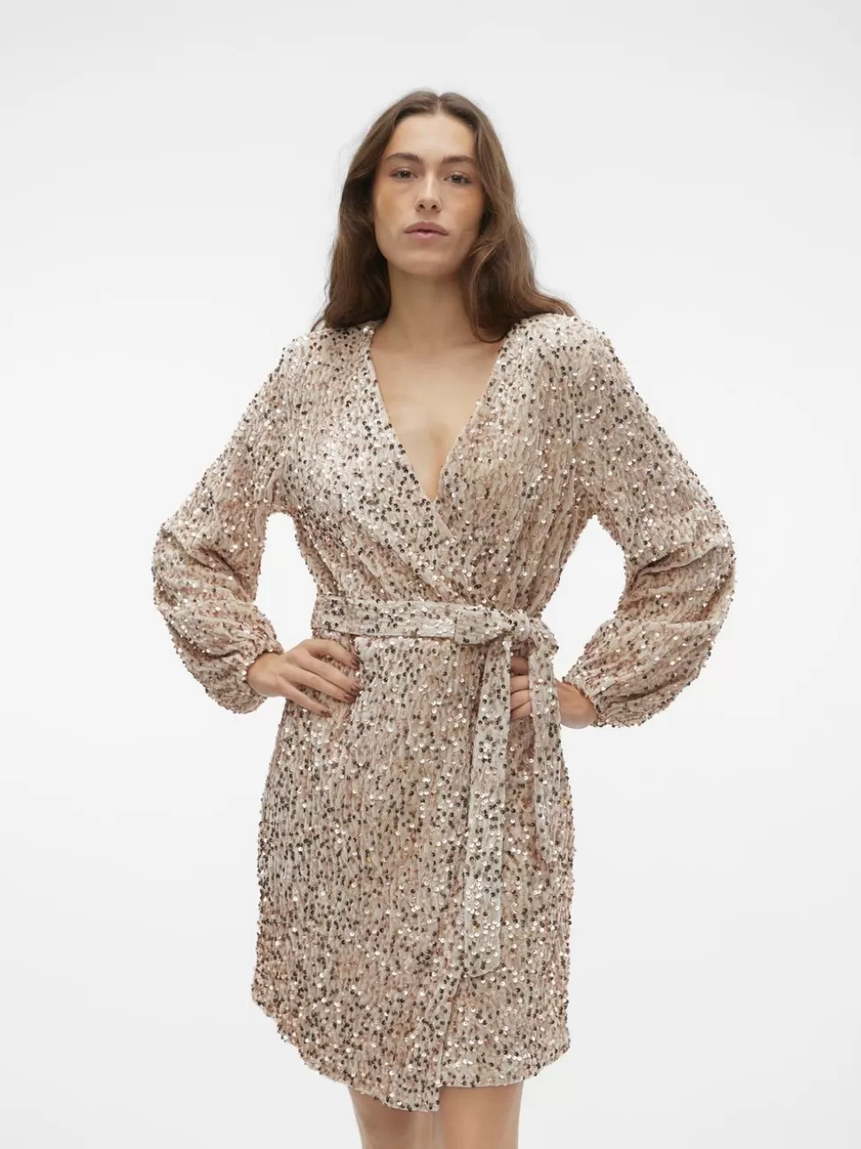 Klänningar | Festkläder^VERO MODA VMBELLA Kort Klänning Pumice Stone