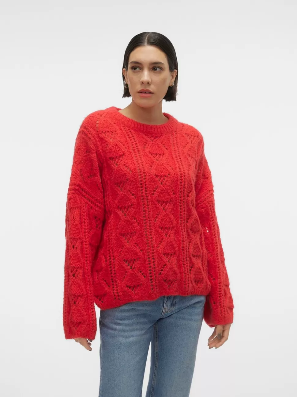 Stickat^VERO MODA VMBERRY Pullover Tomato