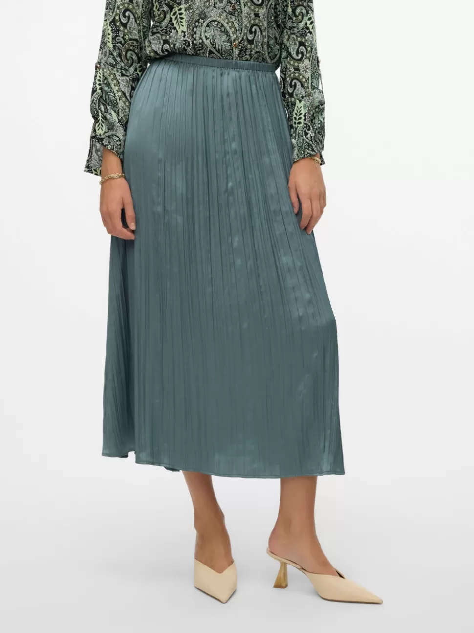 Festkläder | Kjolar^VERO MODA VMBILLIE Hög Midja Lång Kjol Balsam Green