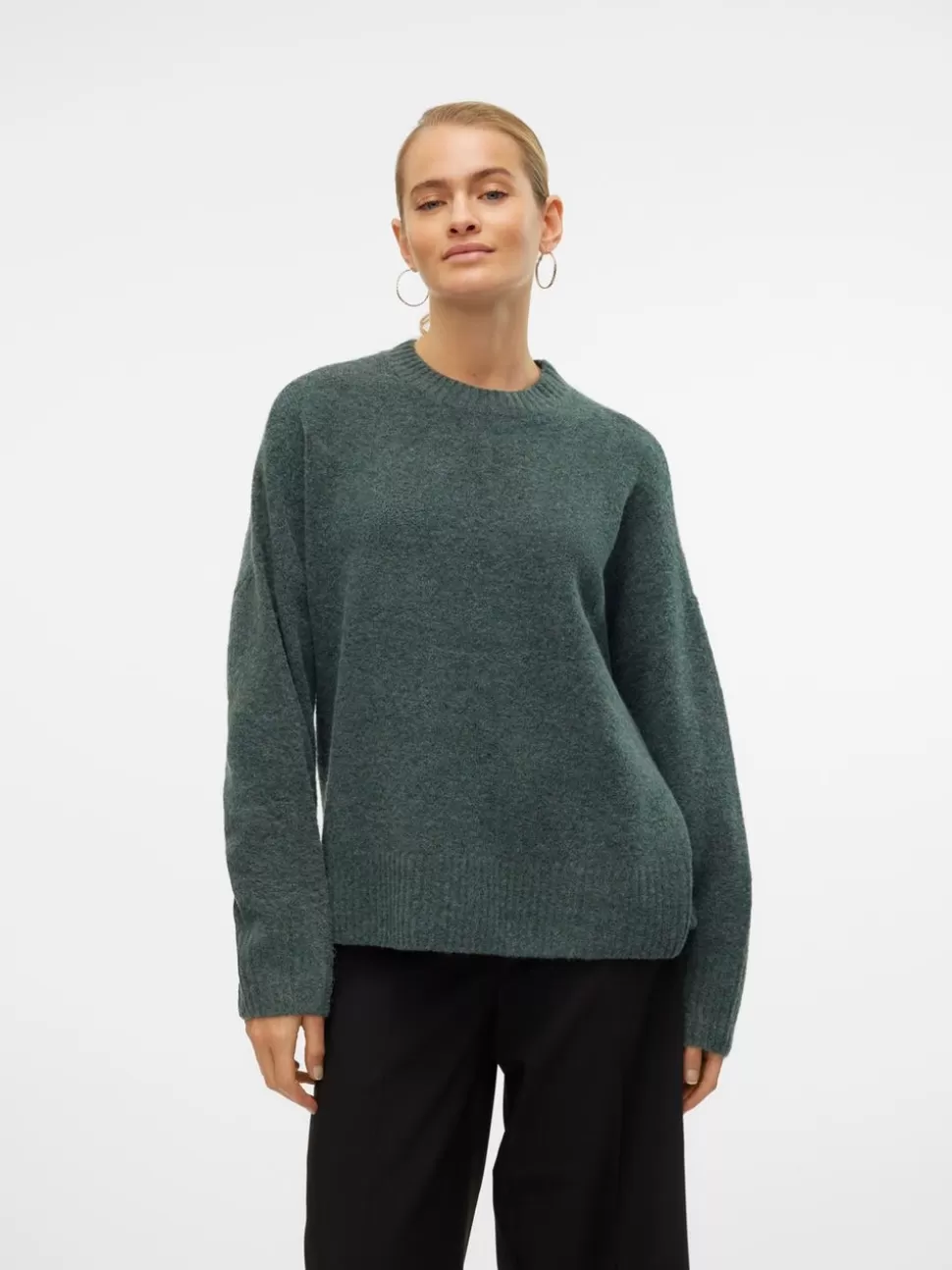 Stickat^VERO MODA VMBOOM Pullover Balsam Green