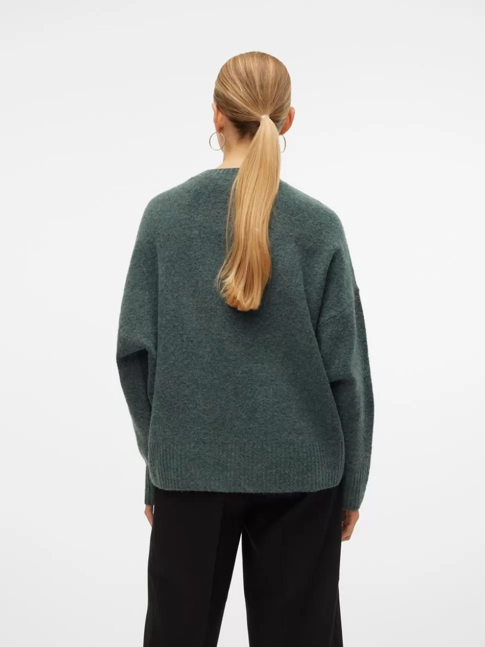 Stickat^VERO MODA VMBOOM Pullover Balsam Green