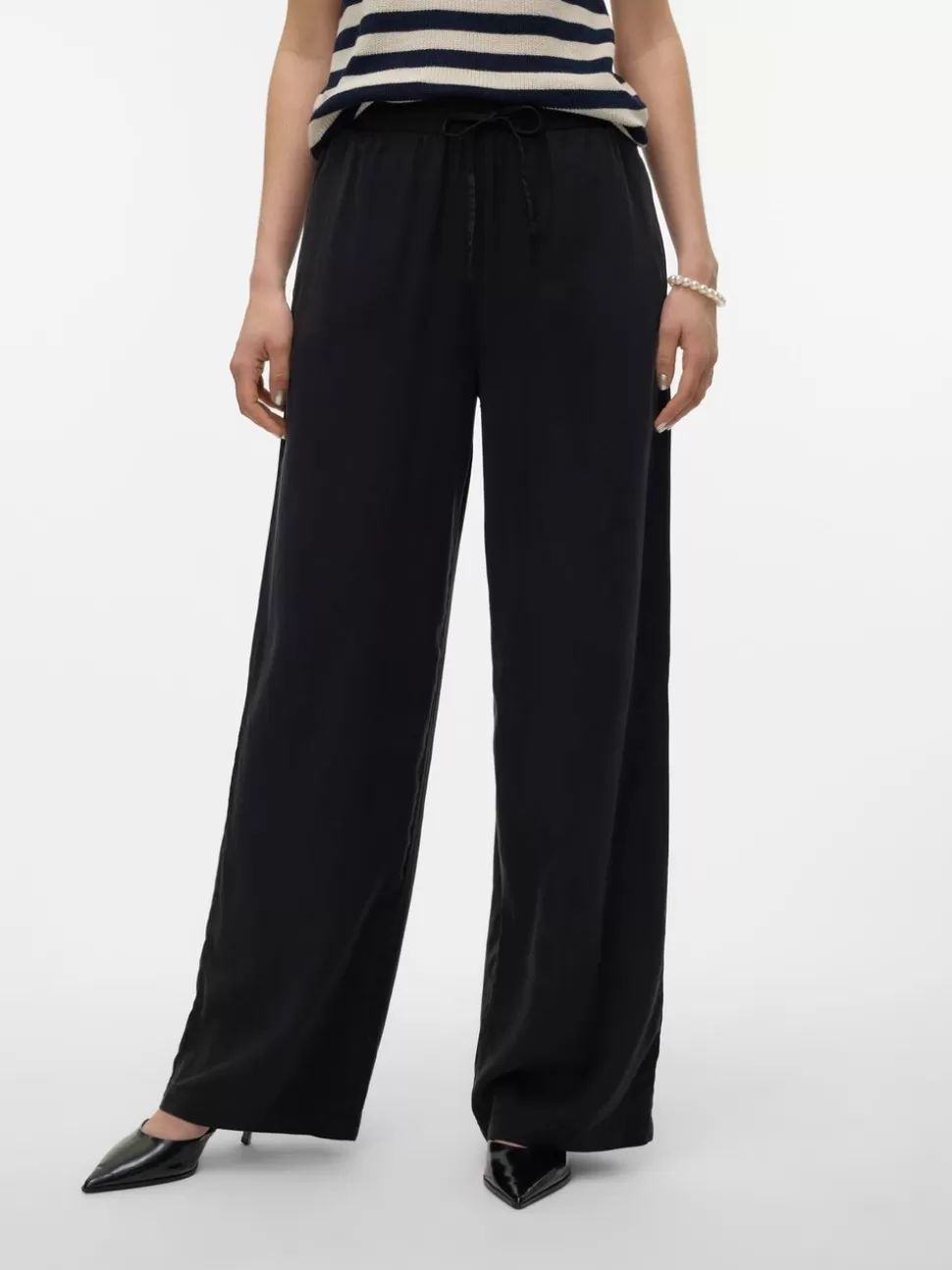 Byxor^VERO MODA VMBREE Hög Midja Byxor Black Denim