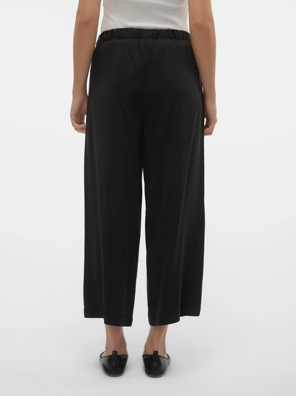 Byxor^VERO MODA VMBREE Medelhög Midja Culottebyxor Black Denim