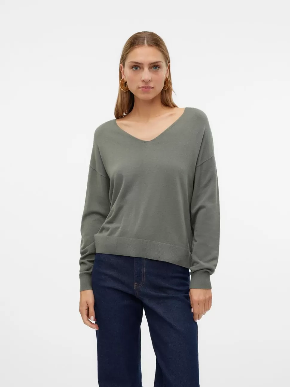 Stickat^VERO MODA VMBREEZE Pullover Balsam Green