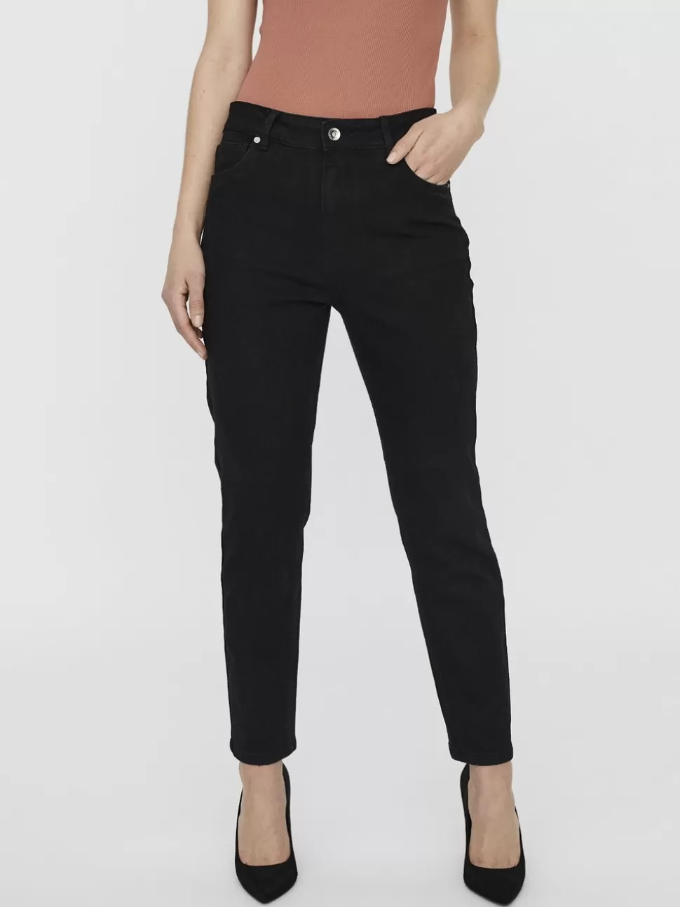 Jeans | Basics^VERO MODA VMBRENDA Hög Midja Rak Passform Jeans Black