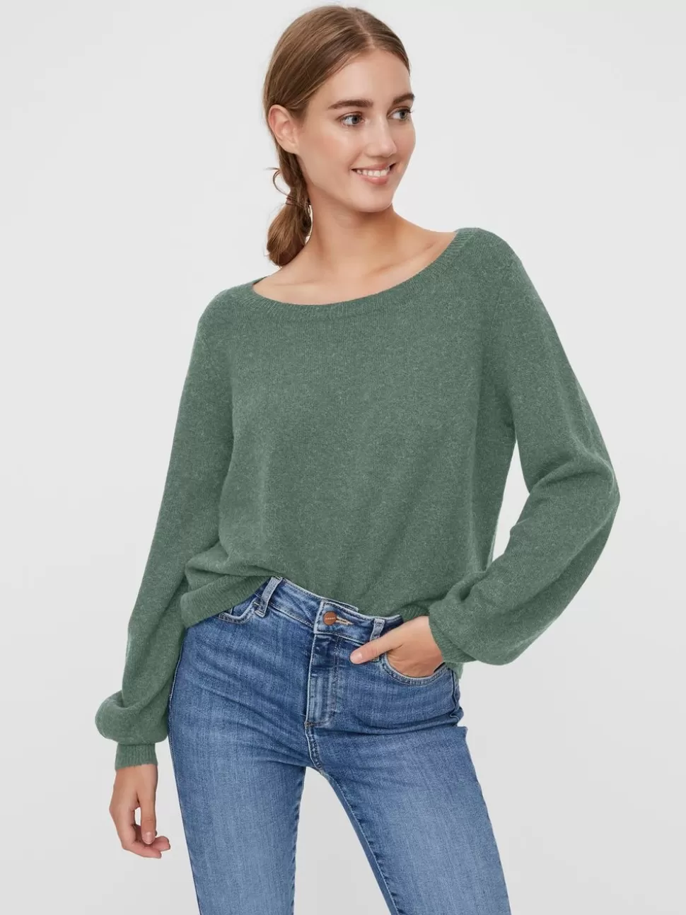 Stickat^VERO MODA VMBRILLIANT Pullover Laurel Wreath