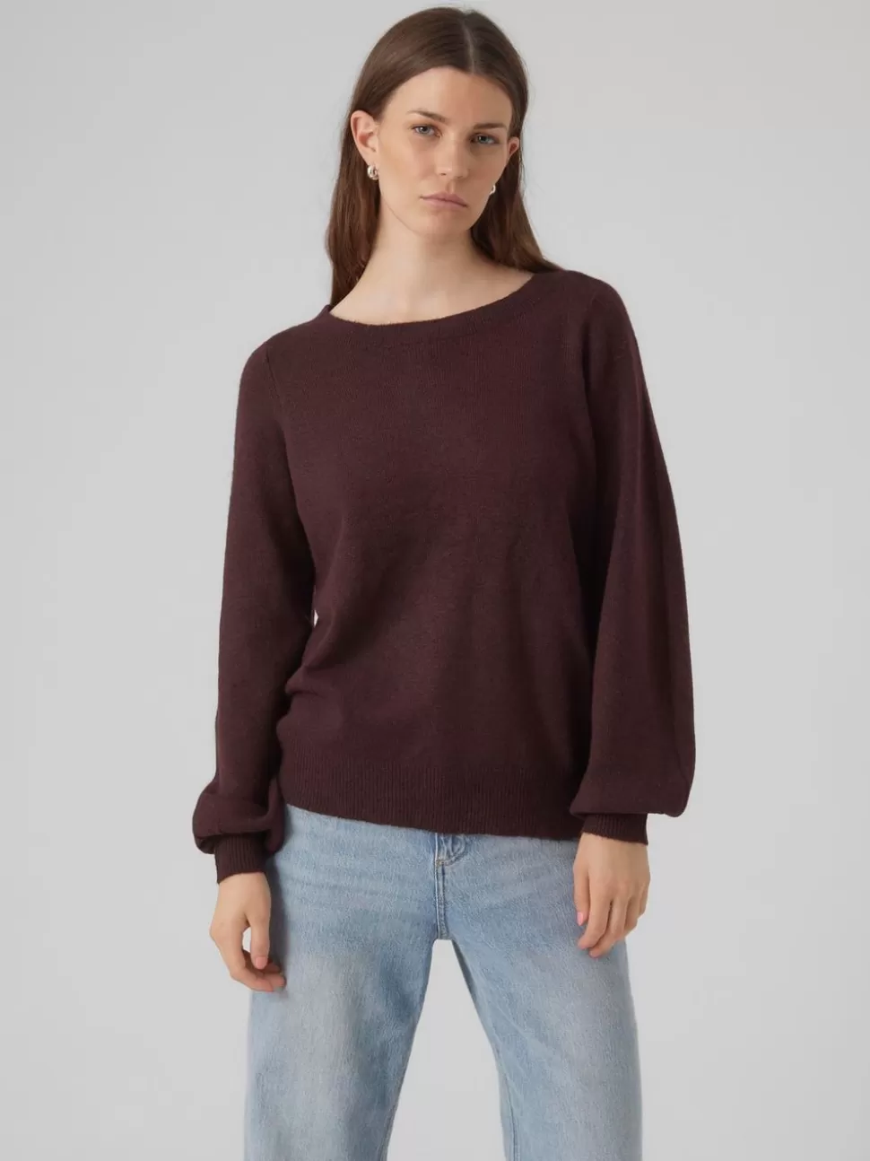 Stickat^VERO MODA VMBRILLIANT Pullover Winetasting