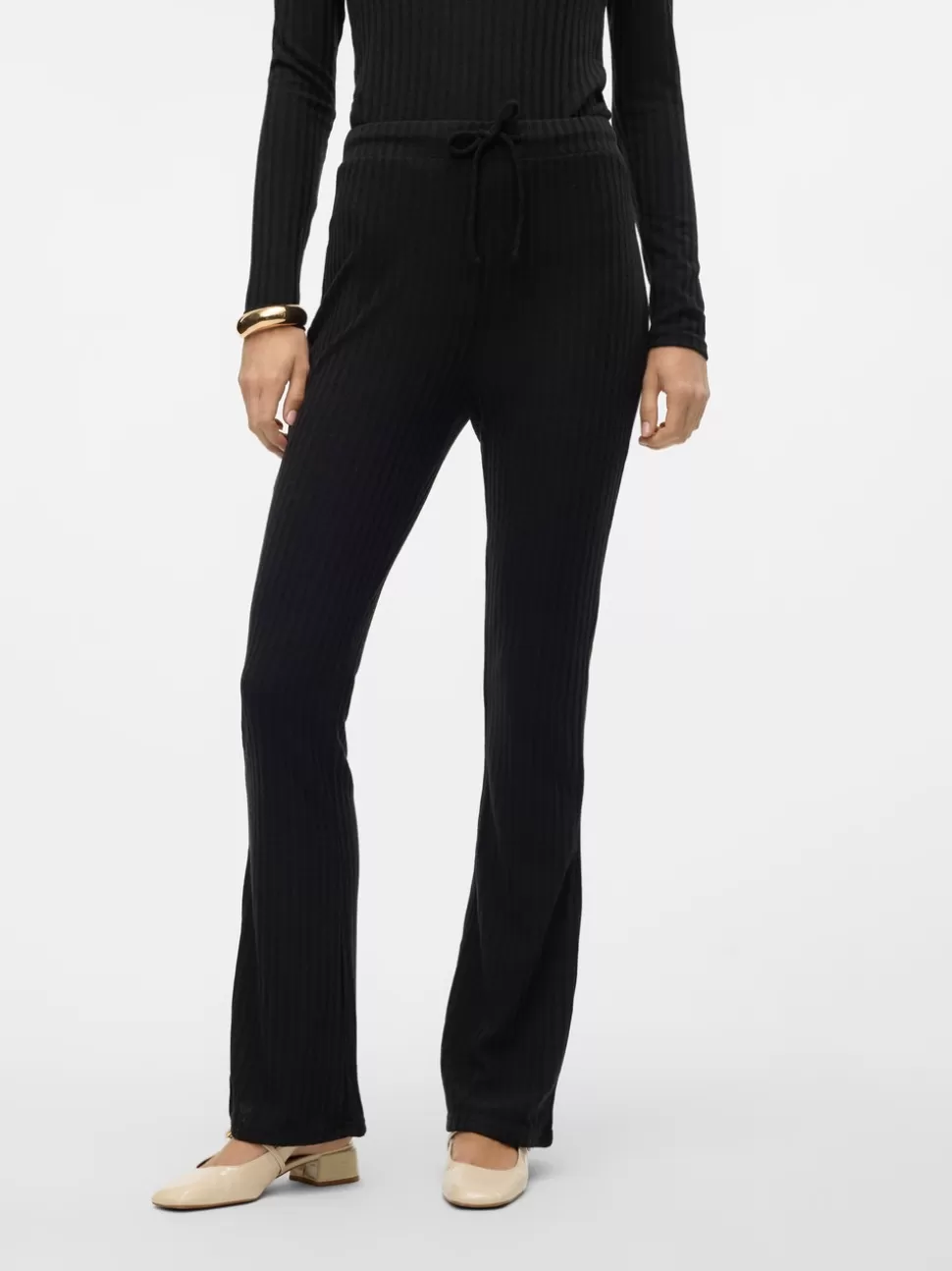 Byxor^VERO MODA VMBRITT Hög Midja Byxor Black