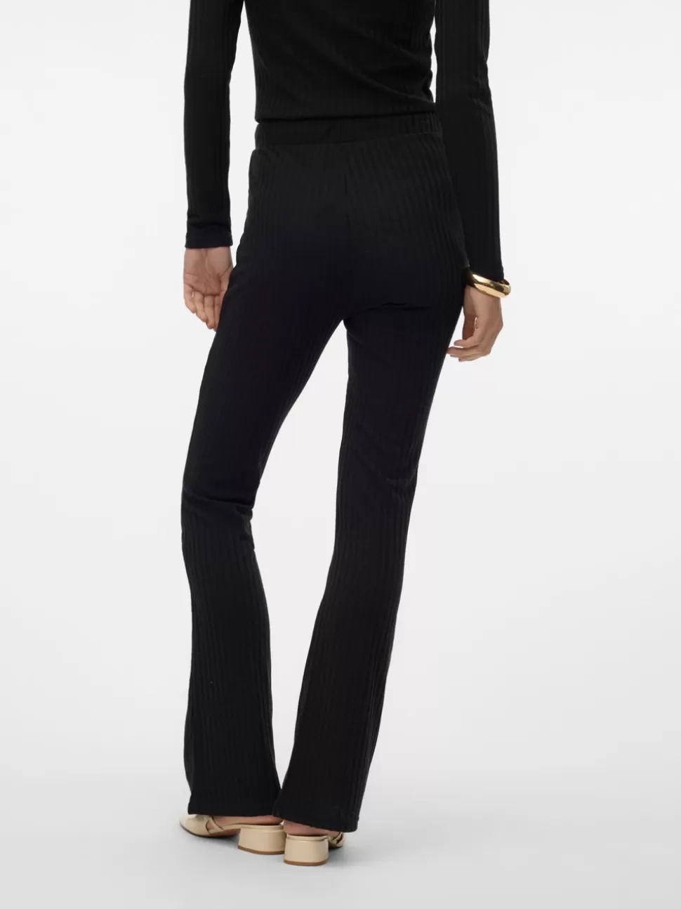 Byxor^VERO MODA VMBRITT Hög Midja Byxor Black