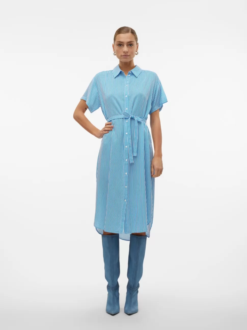 Klänningar | Basics^VERO MODA VMBUMPY Lång Klänning Ibiza Blue