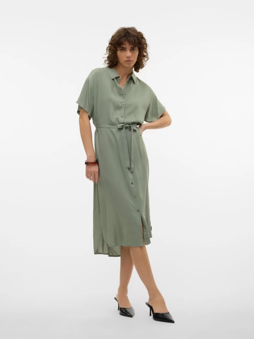 Klänningar | Basics^VERO MODA VMBUMPY Lång Klänning Hedge Green