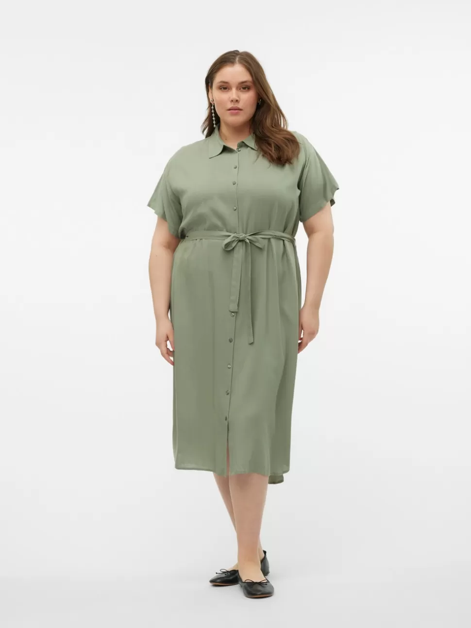 Klänningar^VERO MODA VMBUMPY Lång Klänning Hedge Green