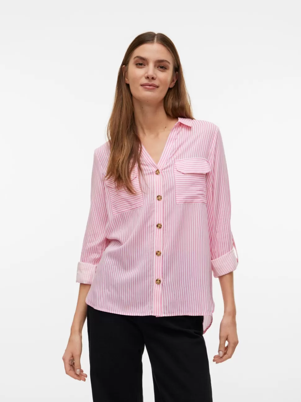 Skjortor | Basics^VERO MODA VMBUMPY Skjorta Pink Cosmos