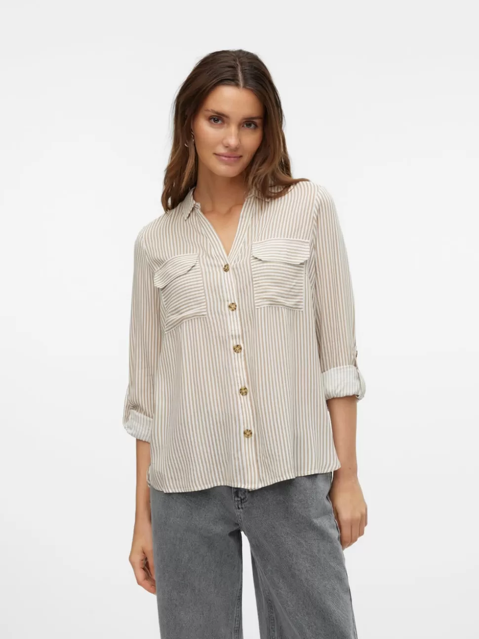 Skjortor | Basics^VERO MODA VMBUMPY Skjorta Silver Mink