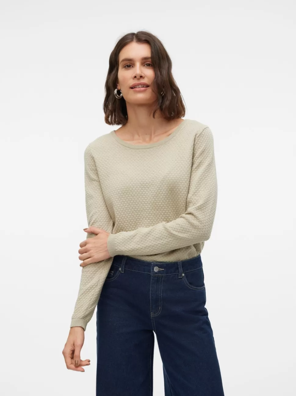 Stickat^VERO MODA VMCARE Pullover Abbey Stone