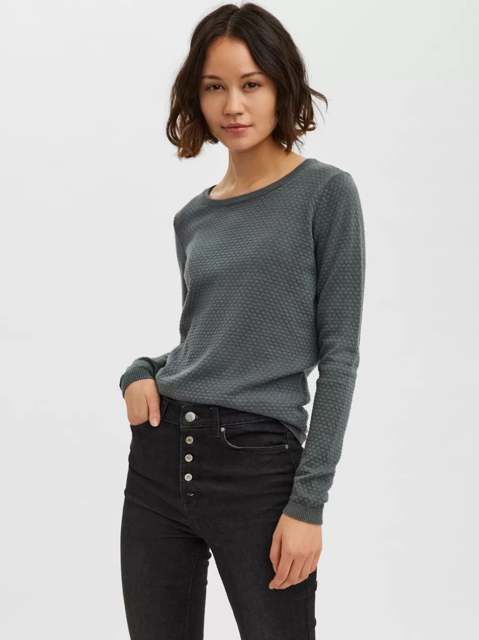 Stickat^VERO MODA VMCARE Pullover Balsam Green