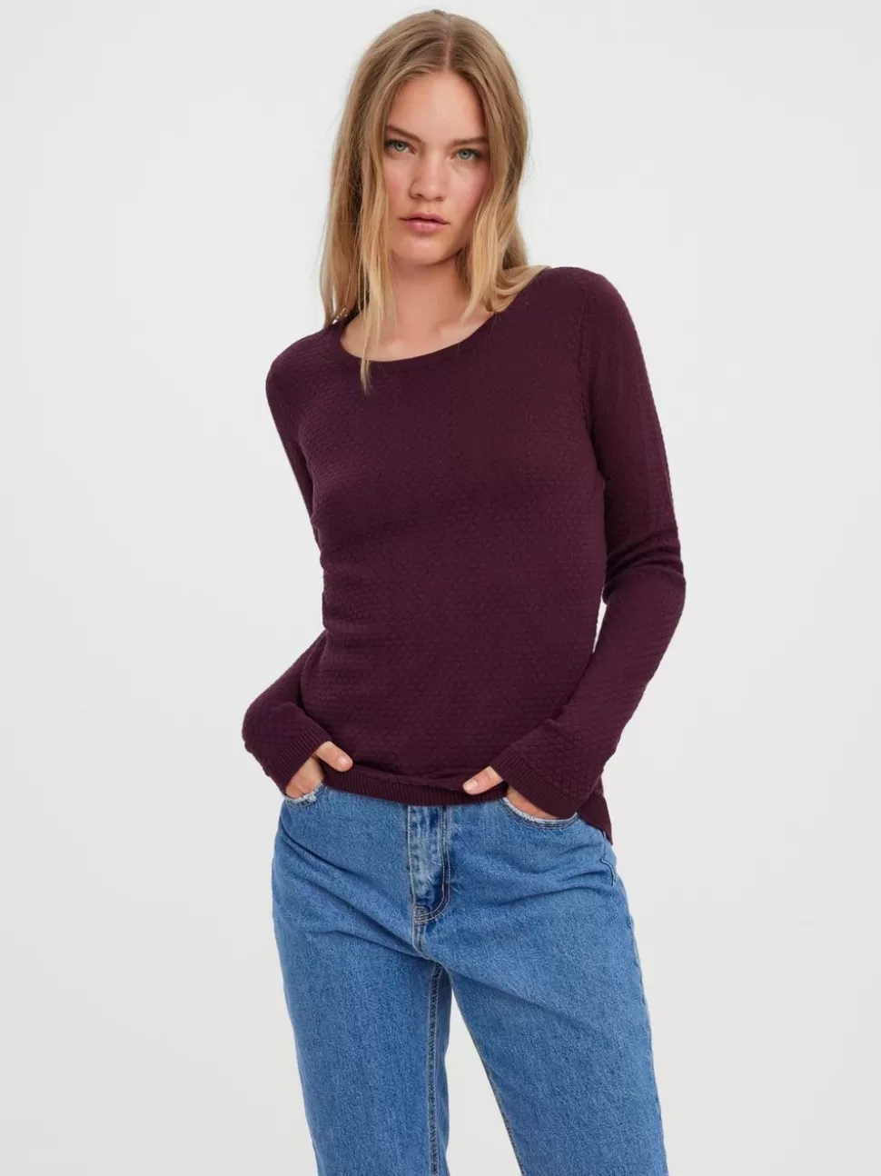 Stickat^VERO MODA VMCARE Pullover Winetasting