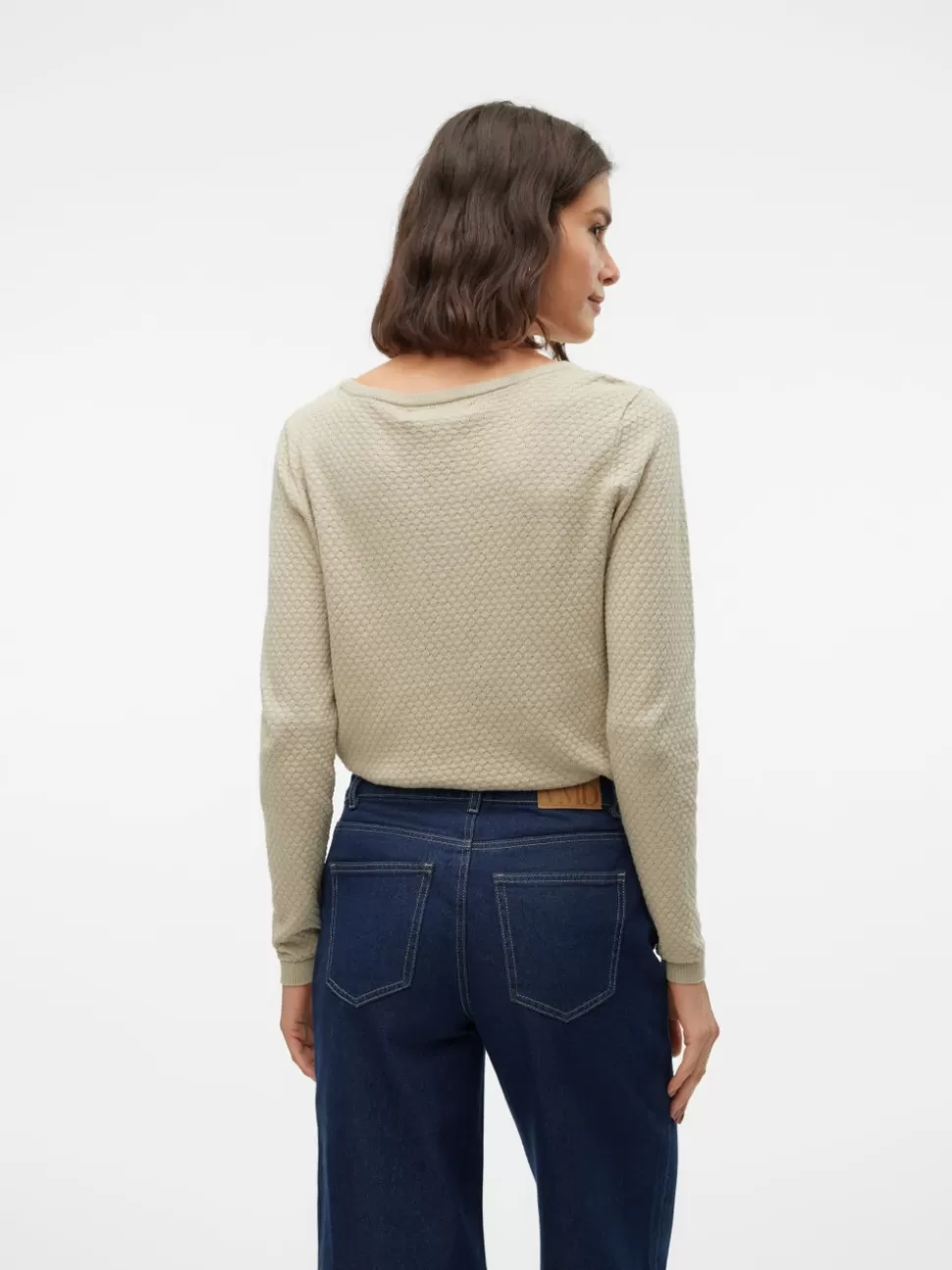 Stickat^VERO MODA VMCARE Pullover Abbey Stone