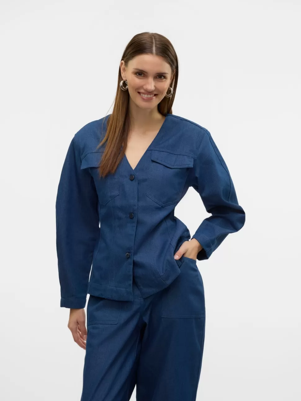 Skjortor | Toppar^VERO MODA VMCARLA Skjorta Blue Indigo