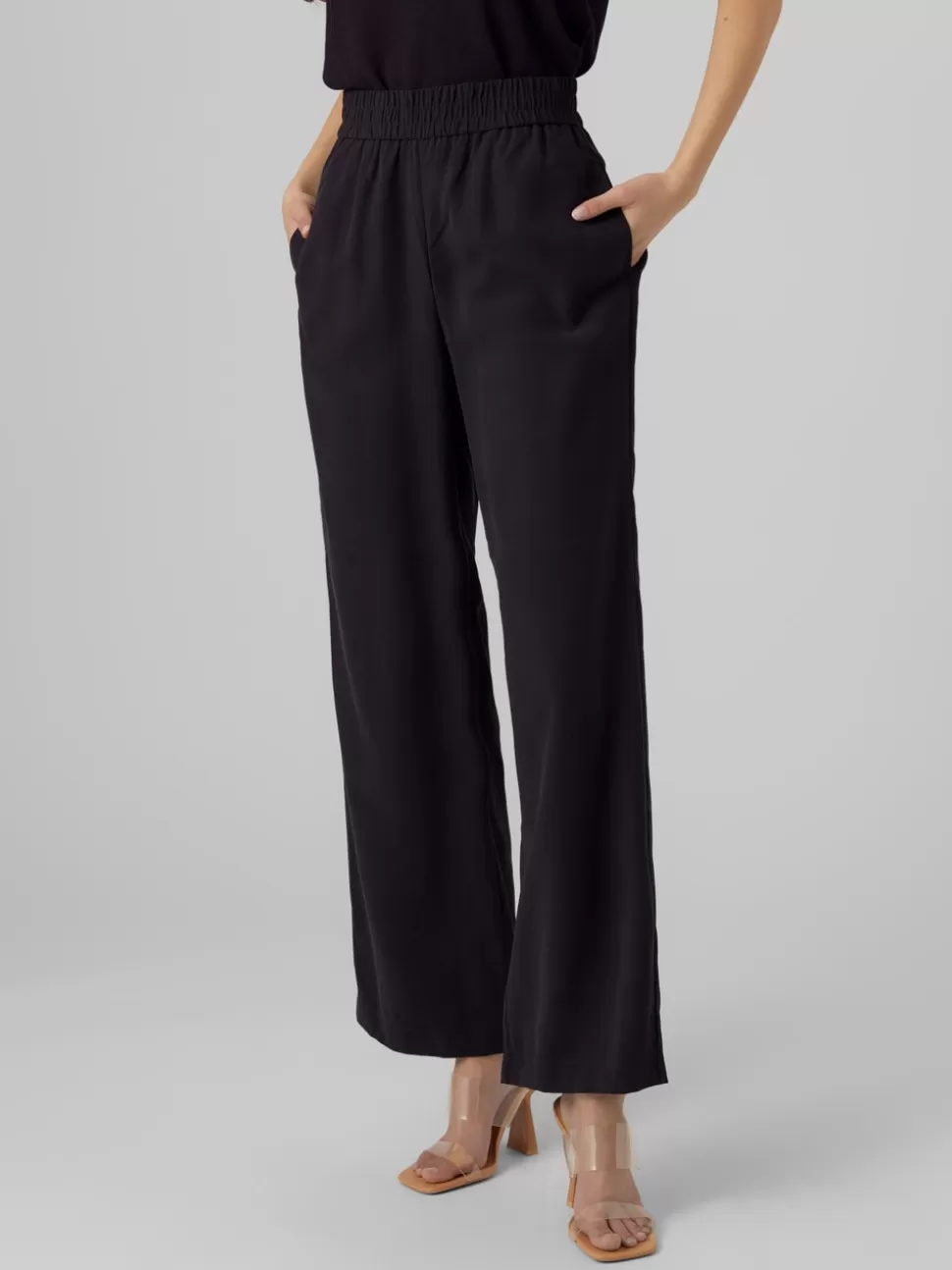 Byxor^VERO MODA VMCARMEN Hög Midja Byxor Black