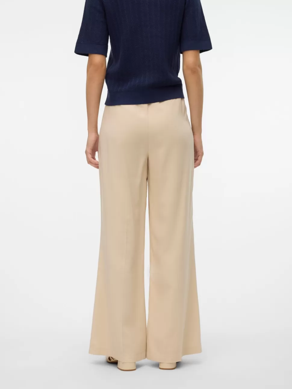 Byxor^VERO MODA VMCARMEN Hög Midja Byxor Oatmeal