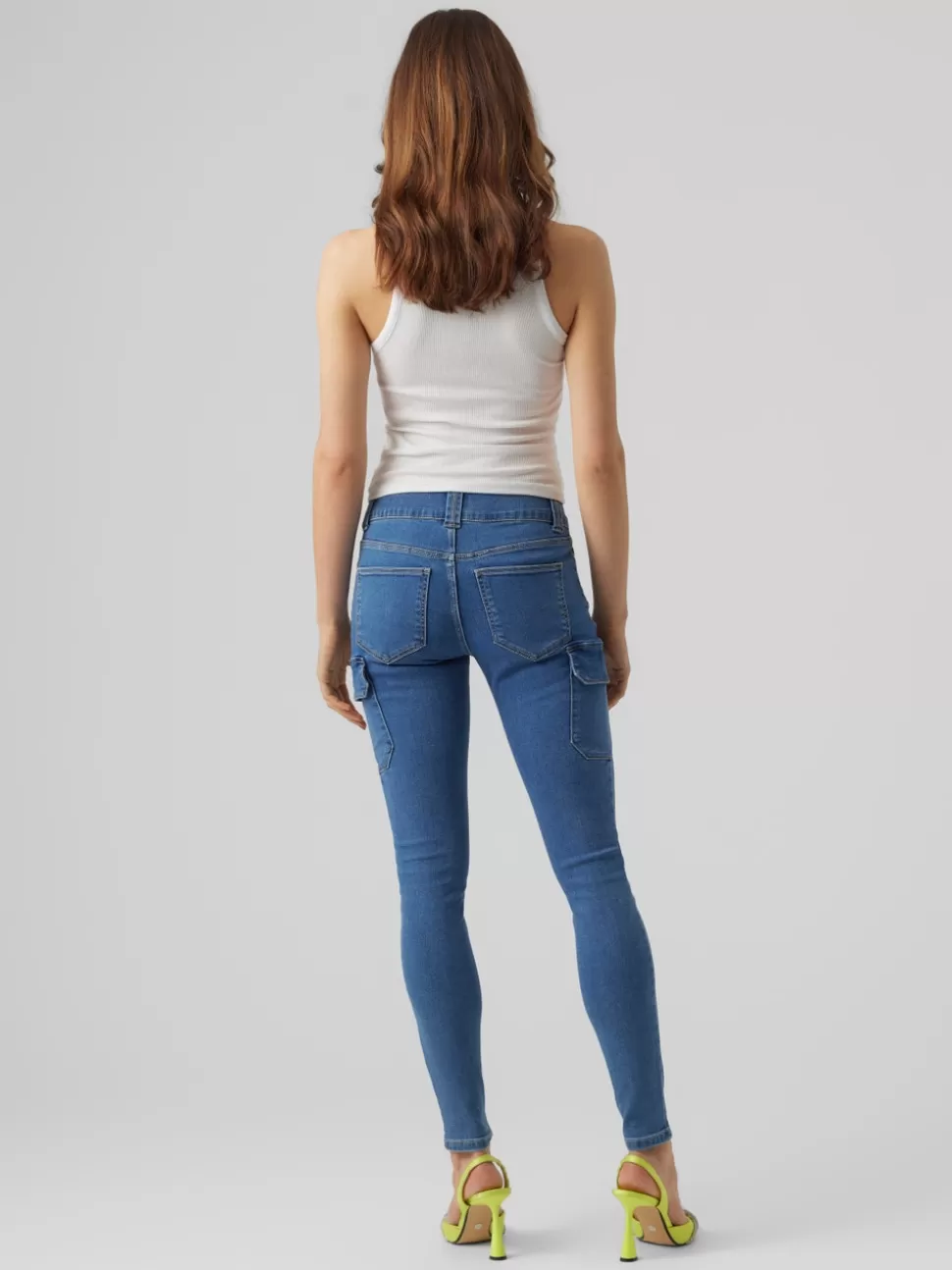 Jeans | Byxor^VERO MODA VMCATCH Medelhög Midja Cargo Fit Jeans Medium Blue Denim