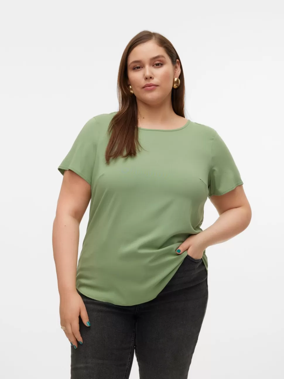 Toppar^VERO MODA VMCBELLA Topp Hedge Green