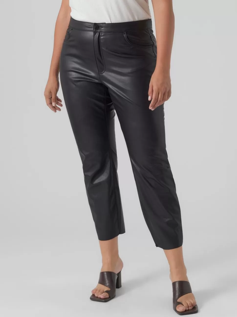 Byxor^VERO MODA VMCBRENDA Hög Midja Byxor Black