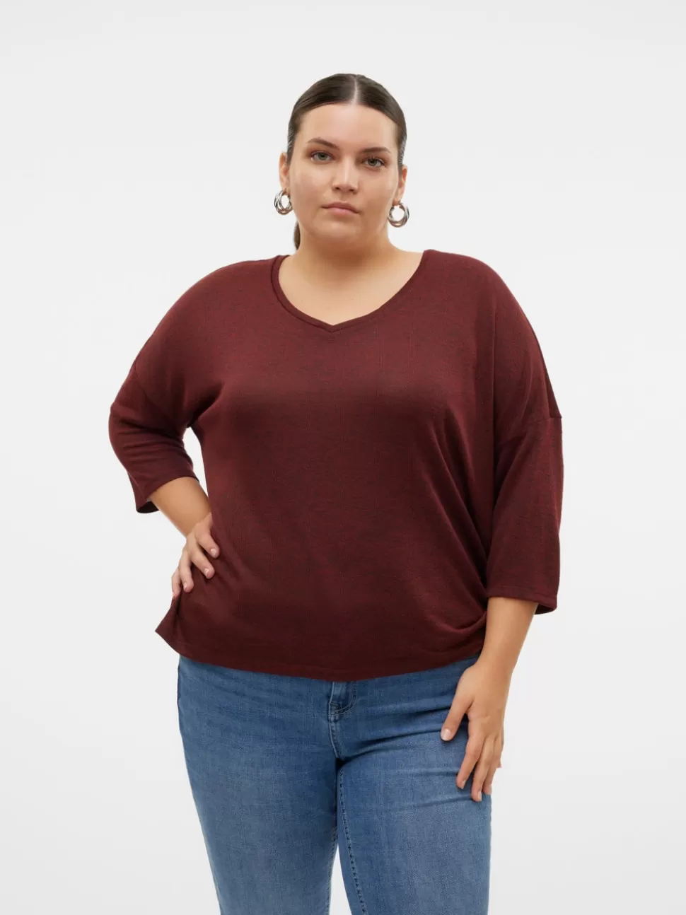 Stickat^VERO MODA VMCBRIANNA Pullover Fired Brick