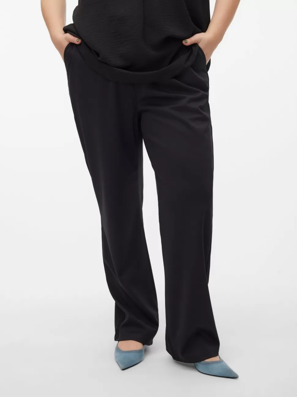 Byxor^VERO MODA VMCCADENCE Medelhög Midja Byxor Black