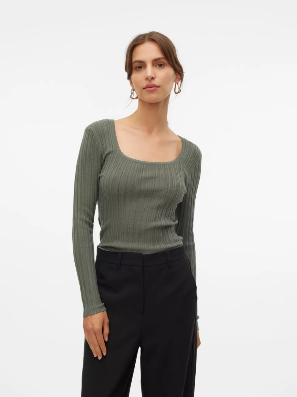 Stickat | Toppar^VERO MODA VMCECILIE Pullover Balsam Green