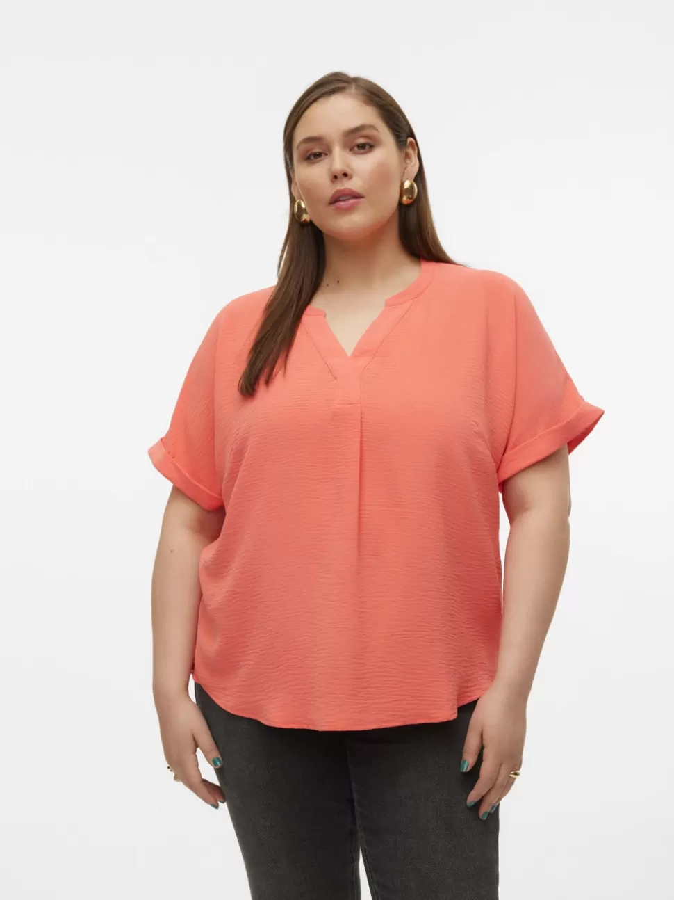 Toppar^VERO MODA VMCELVA Topp Georgia Peach