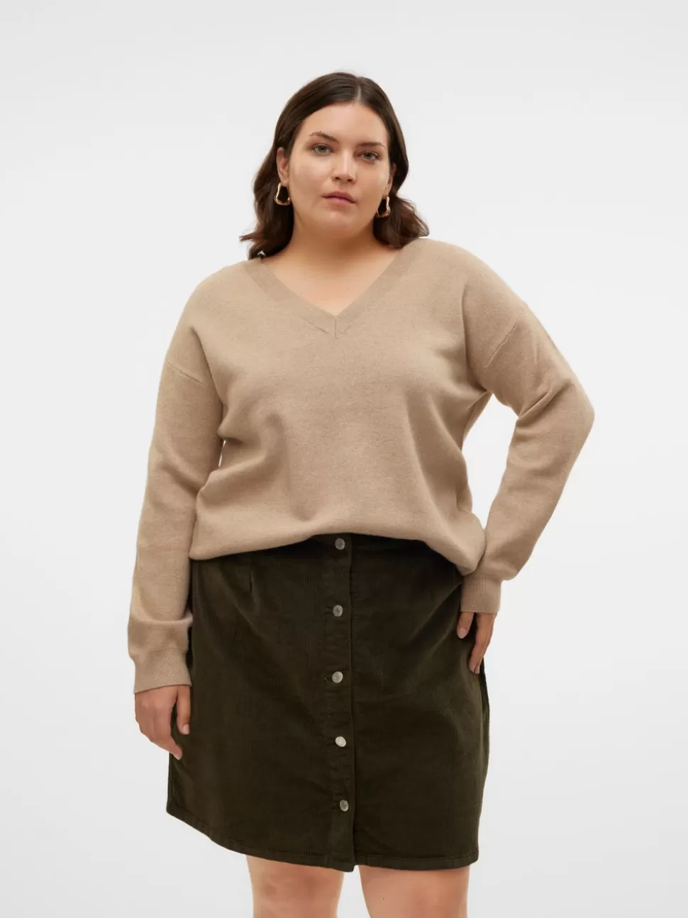 Stickat^VERO MODA VMCGOLD Pullover Silver Mink