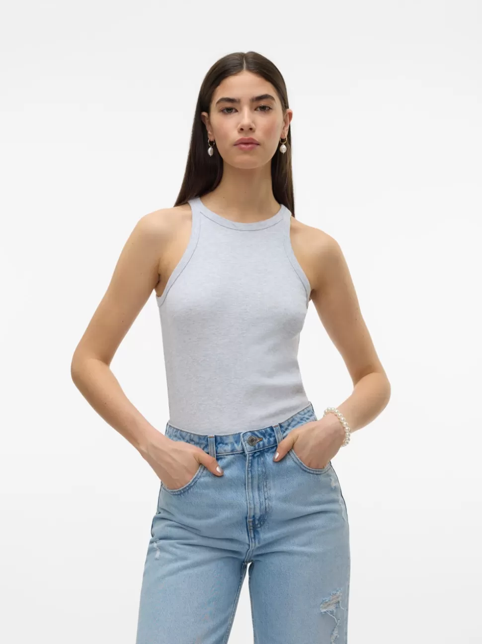 Basics | Toppar^VERO MODA VMCHLOE T-shirt Light Grey Melange