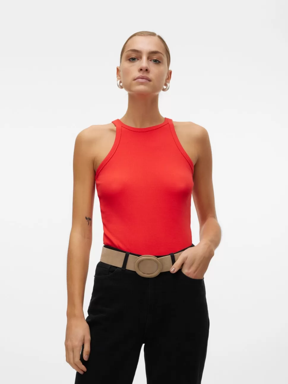 Toppar^VERO MODA VMCHLOE T-shirt Tomato