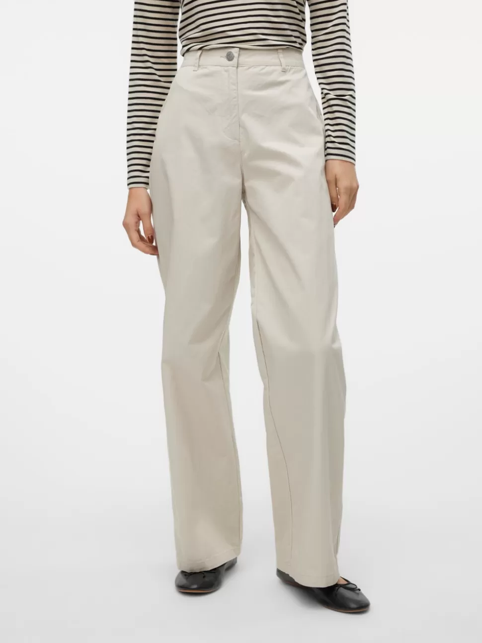 Byxor^VERO MODA VMCHRIS Hög Midja Byxor Pumice Stone