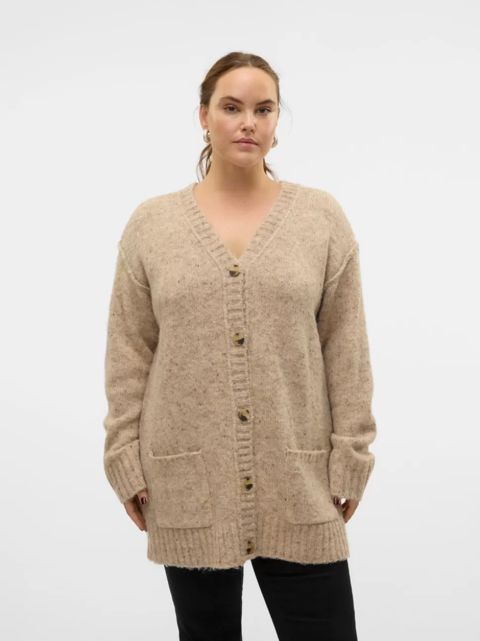 Stickat^VERO MODA VMCINGRID Stickad Kofta Silver Mink
