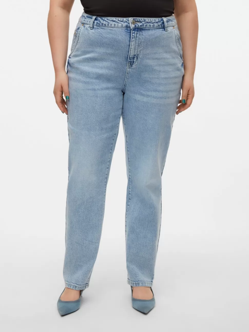 Jeans^VERO MODA VMCISA Hög Midja Mom Fit Jeans Light Blue Denim