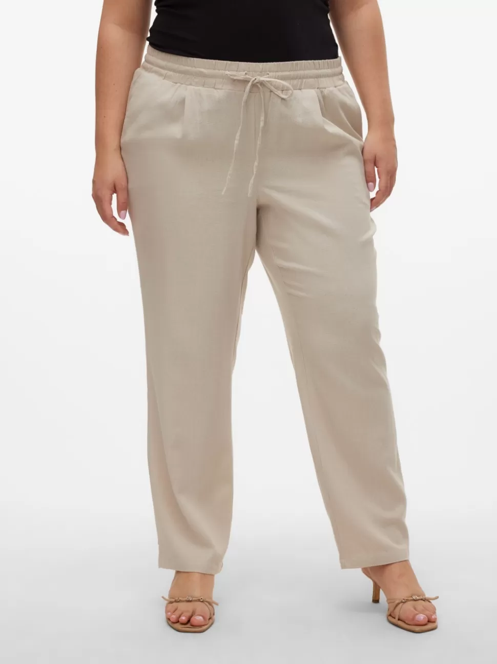Byxor^VERO MODA VMCJESMILO Medelhög Midja Byxor Silver Lining