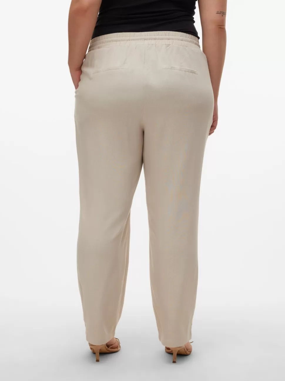 Byxor^VERO MODA VMCJESMILO Medelhög Midja Byxor Silver Lining