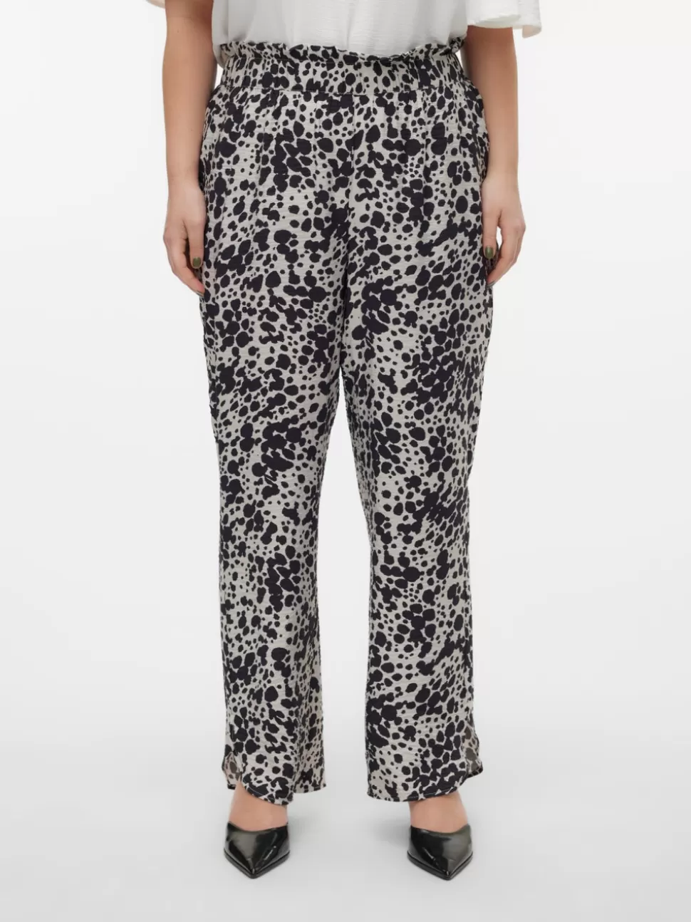 Byxor^VERO MODA VMCJOSIE Hög Midja Byxor Pumice Stone