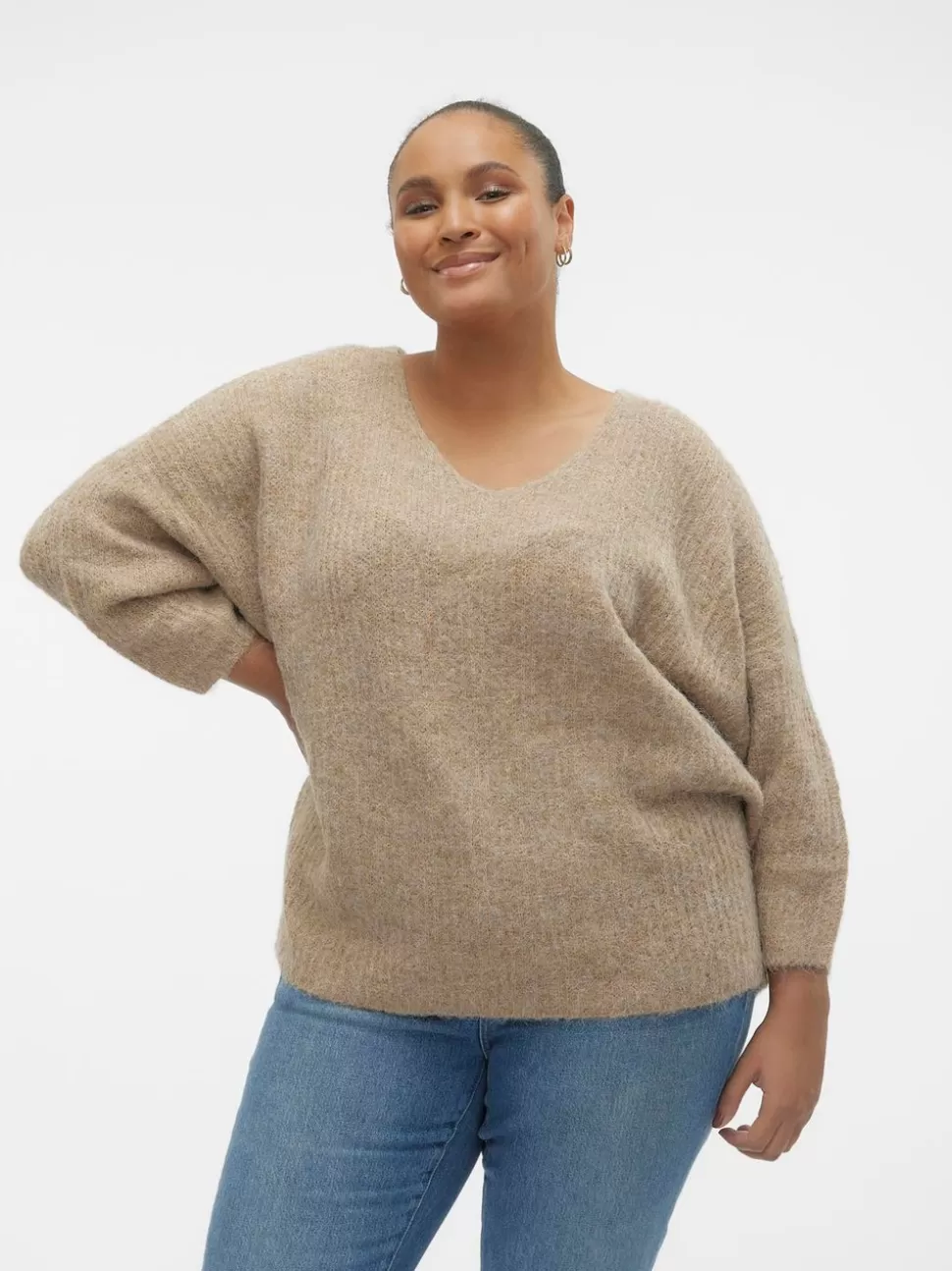 Stickat^VERO MODA VMCJULIE Pullover Silver Mink