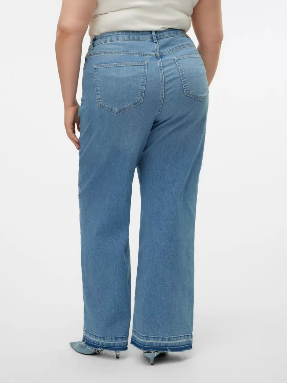 Jeans^VERO MODA VMCKATHY Hög Midja Lös Passform Jeans Light Blue Denim