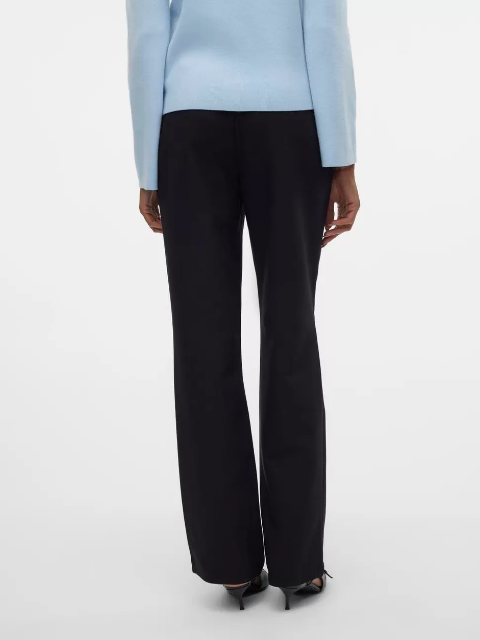 Byxor^VERO MODA VMCLAIR Medelhög Midja Byxor Black