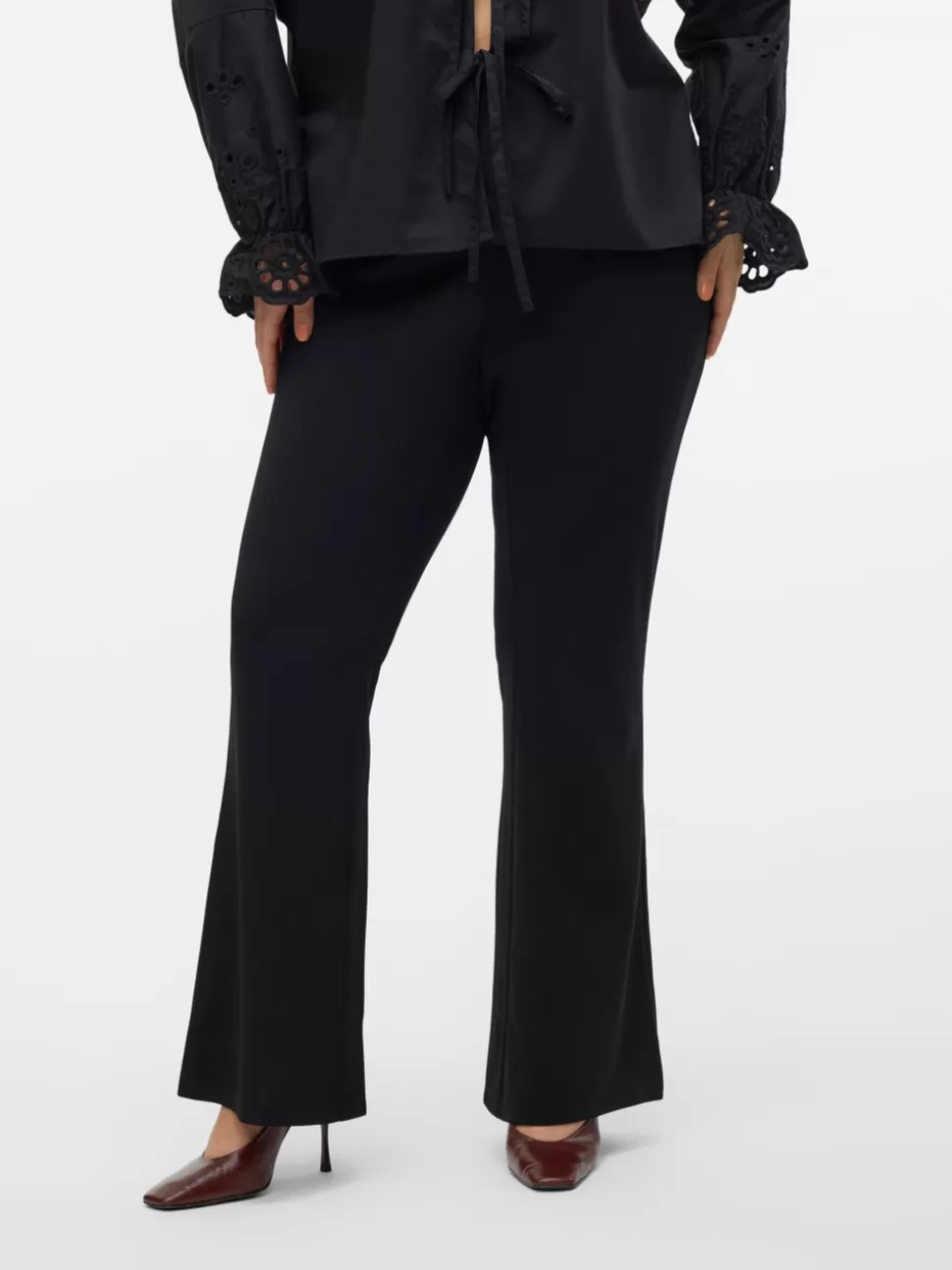 Byxor^VERO MODA VMCLIVA Hög Midja Byxor Black